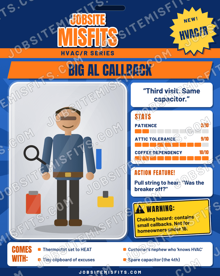 Example Jobsite Misfits figure box: Big Al Callback, HVAC/R series